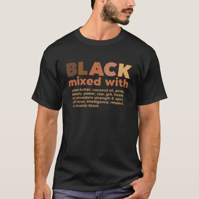 Camiseta Black Mixed With African Pessoas Black History Mon (Frente)