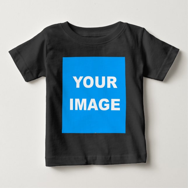 Camiseta Black Modern Add Your Image Personalize (Frente)