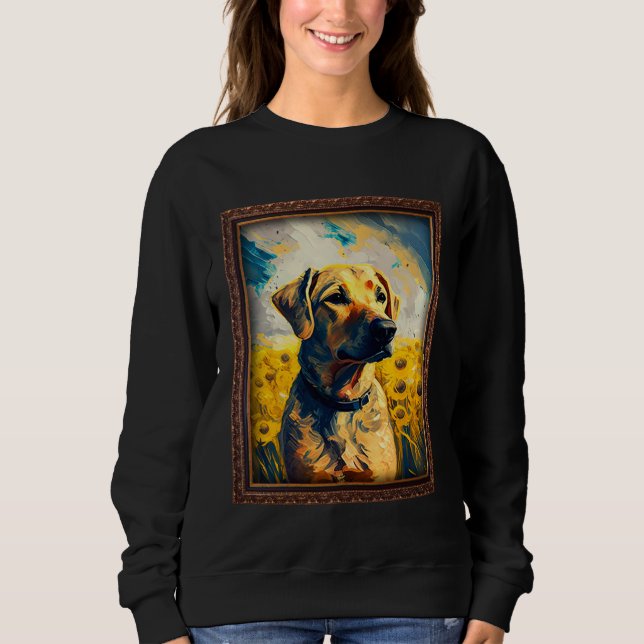 Camiseta Black Mouth Cur Painting Sunflower Flower Mom Wome (Frente)