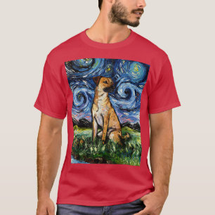Camiseta Black Mouth Cur Starry Night Dog Arte Animal de Aj