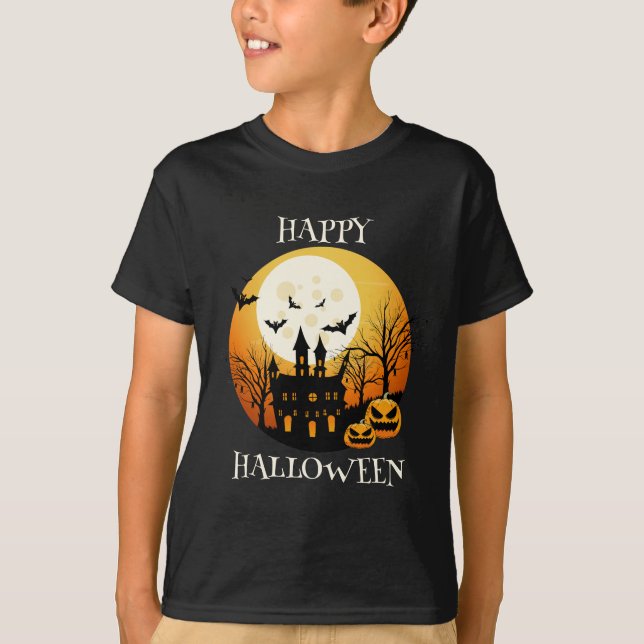 Camiseta Black Orange Feliz Halloween (Frente)