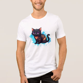 Camiseta Black Orange Strike Cat com olho roxo