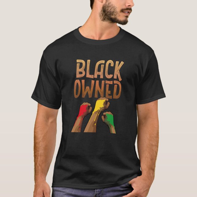 Camiseta Black Owned Black Fist African American Business O (Frente)
