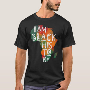 Camiseta Black Pride I Am Black History African American Mo