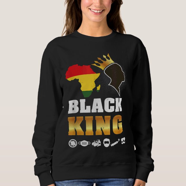 Camiseta Black Pride King Definition  African Plus Size Gra (Frente)