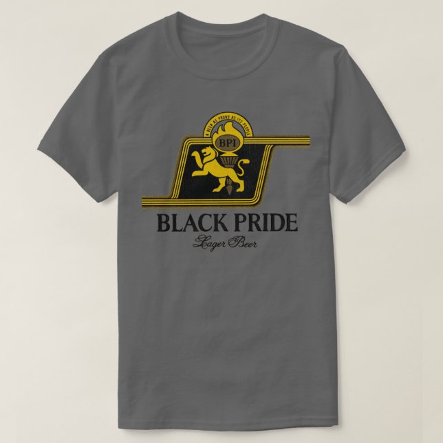 Camiseta Black Pride Lager Beer Retro Defunct Wisconsin Bre (Frente do Design)