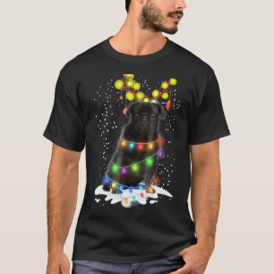 Camiseta Black Pug Blinker - Belo Cachorro Natal Pug Christ