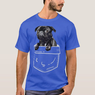Camiseta Black Pug In Pocket - Cute Dog Lover Gift (1)