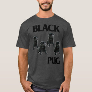 Camiseta Black Pugs Engraçados Adoram Música Cachorros Band
