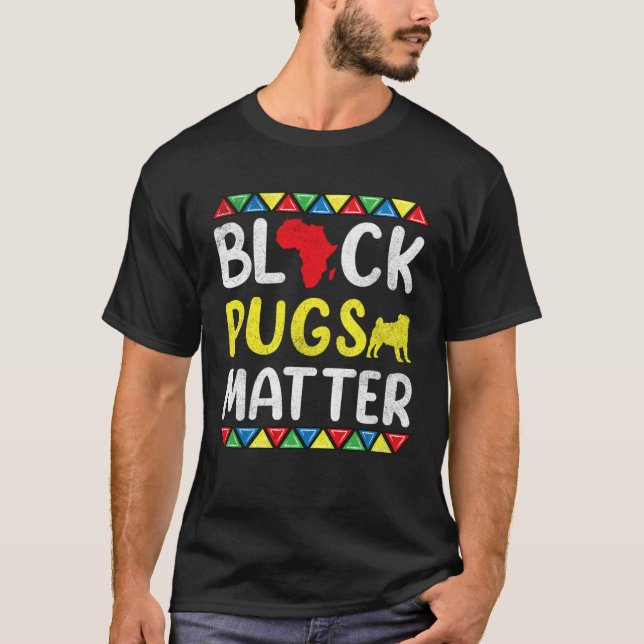 Camiseta Black Pugs matter Apparel History Dog Pride Women  (Frente)