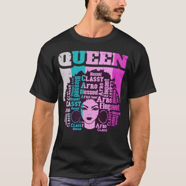 Camiseta Black Queen Melanin Magic Sista Woman Queens Brown (Frente)