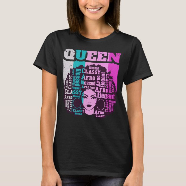 Camiseta Black Queen Melanin Magic Sista Woman Queens Brown (Frente)