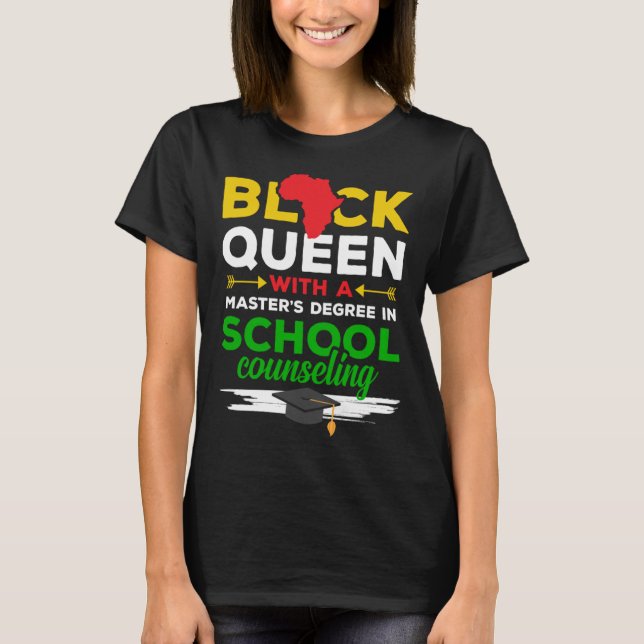 Camiseta Black Queen MSW Social Work Successful Masters Gra (Frente)