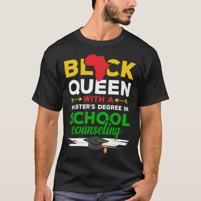 Camiseta Black Queen MSW Social Work Successful Masters Gra (Frente)
