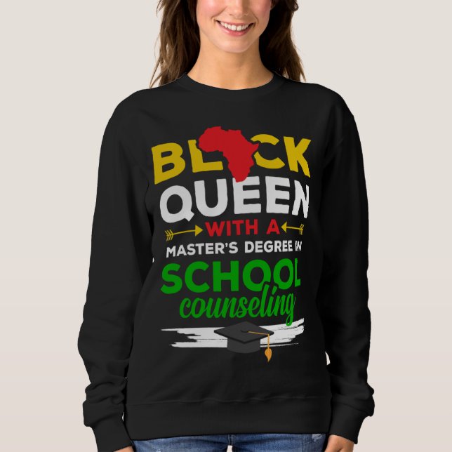 Camiseta Black Queen MSW Social Work Successful Masters Gra (Frente)