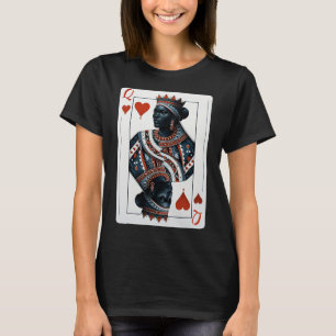 Camiseta Black Queen Of Hearts Card Deck Game - Ortod Black