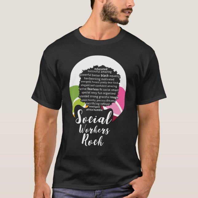 Camiseta Black Queen Social Workers Rock Magic Diva Gift De (Frente)