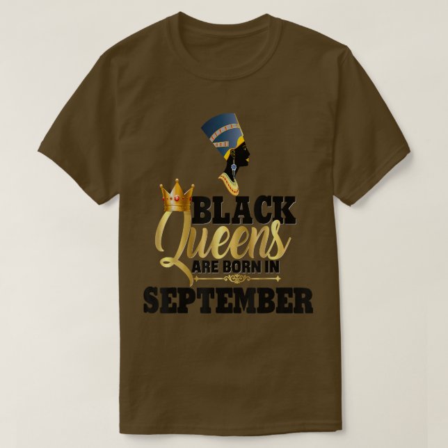 Camiseta Black Queens Nascer setembro Aniversário Mulheres  (Frente do Design)