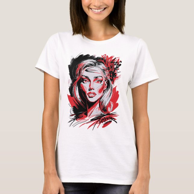 Camiseta Black & Red Woman 2 (Frente)