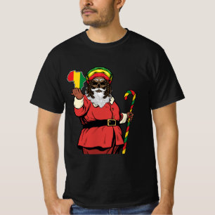 Camiseta Black Santa Claus Rasta Horrível Natal Rastafarian