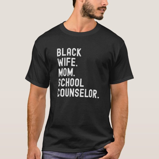 Camiseta Black School Counselor African American Melanin Pr (Frente)