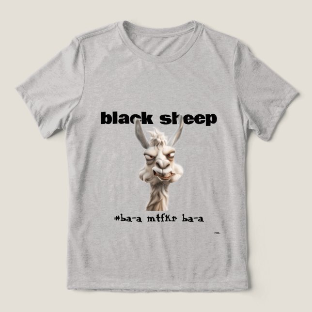 Camiseta Black Sheep Llama  Tri-Blend Shirt (Design frontal)