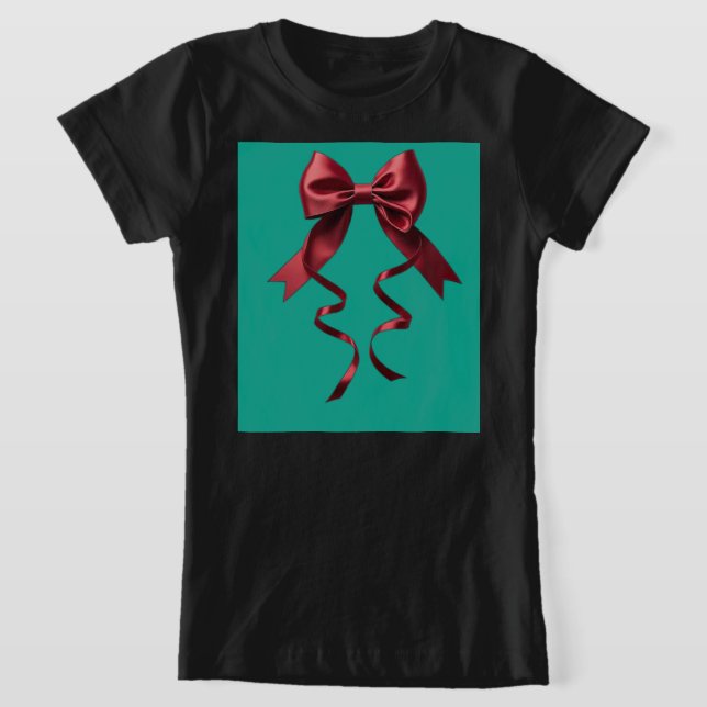 Camiseta Black shirt with green bow (Postura )