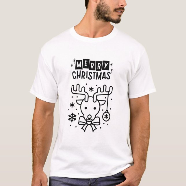 Camiseta Black Simple Felry Christmas (Frente)