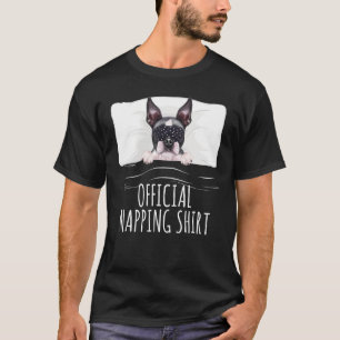 Camiseta Black Sleep Mask Boston Terrier Napoleão oficial