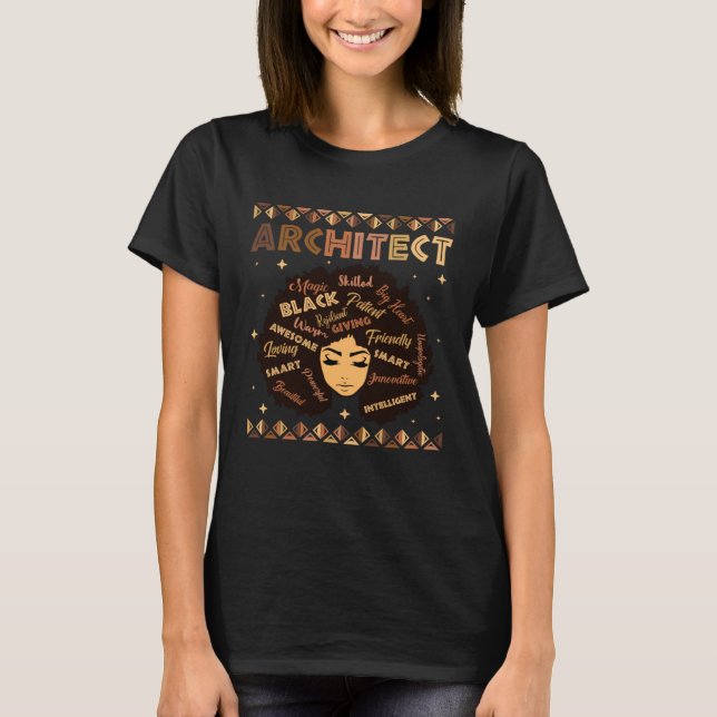 Camiseta Black Smart Architect Afro Hair Melanin African Am (Frente)