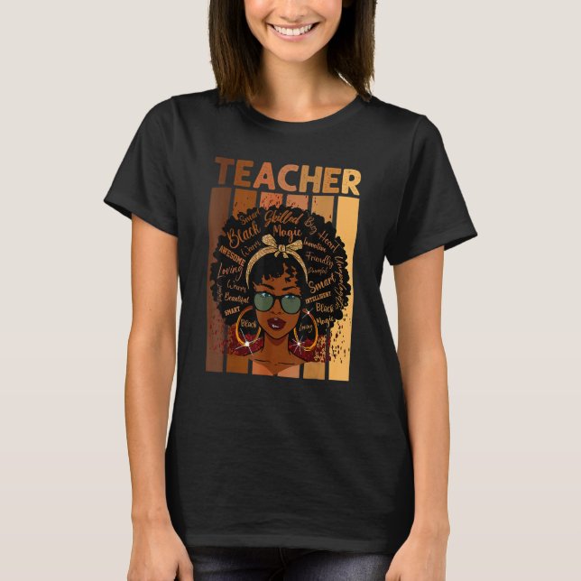 Camiseta Black Smart Teacher Afro Love Melanin African Amer (Frente)