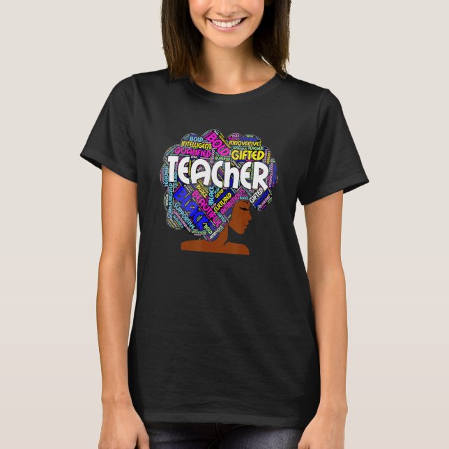 Camiseta Black Smart Teacher Afro Love Melanin African Amer (Frente)