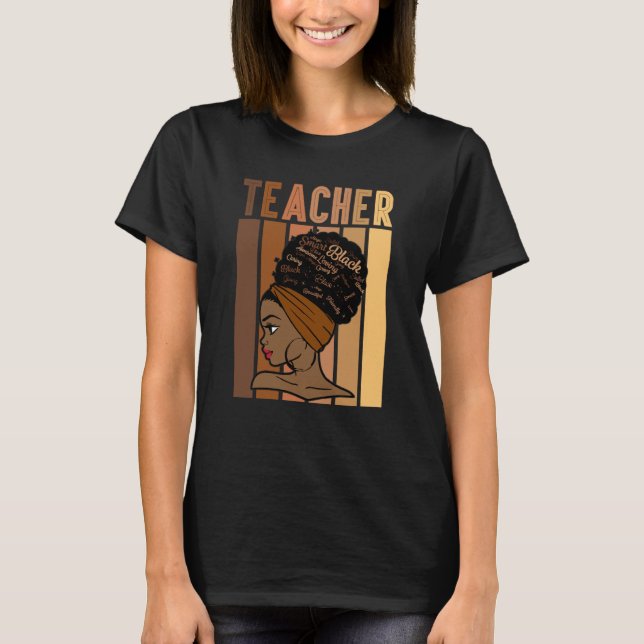 Camiseta Black Smart Teacher Afro Love Melanin African Amer (Frente)