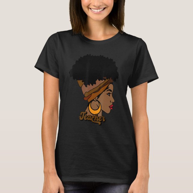 Camiseta Black Smart Teacher Afro Love Melanin African Amer (Frente)