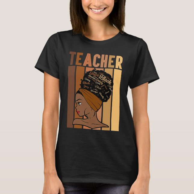 Camiseta Black Smart Teacher Afro Love Melanin African Amer (Frente)