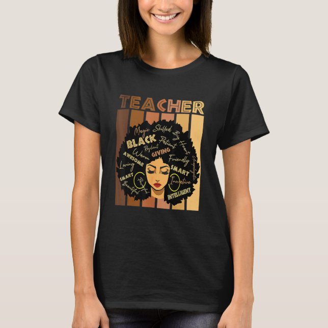 Camiseta Black Smart Teacher Afro Love Melanin African Amer (Frente)