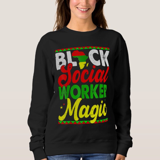 Camiseta Black Social Worker Magic Black History Month Prou (Frente)
