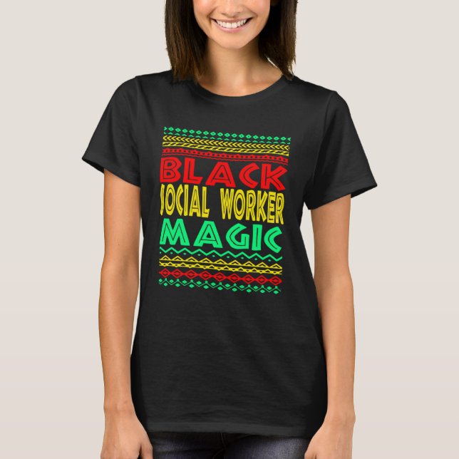 Camiseta Black Social Worker Magic Social Work Graduation M (Frente)