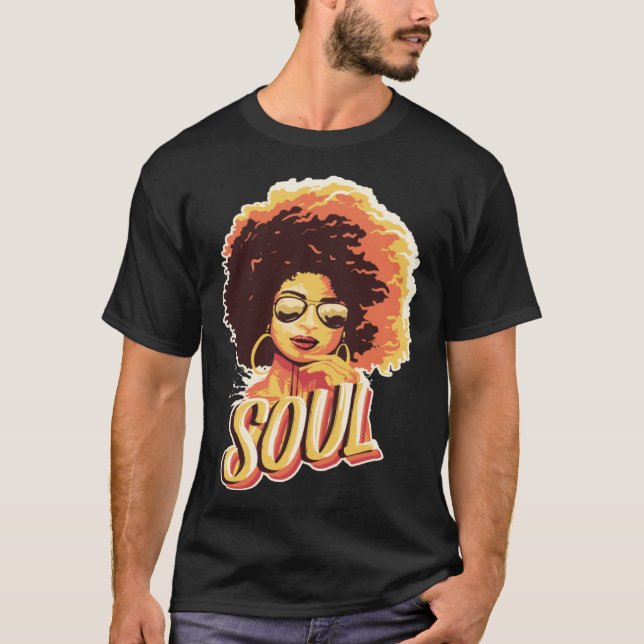 Camiseta Black Soul Queen Jazz Singing Musician Soul Artist (Frente)