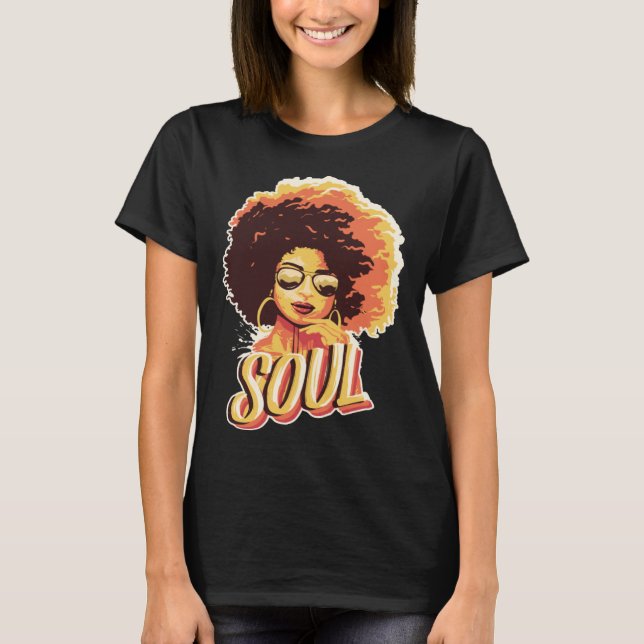 Camiseta Black Soul Queen Jazz Singing Musician Soul Artist (Frente)