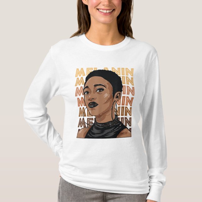 Camiseta Black Strong Girl Afro Love Melanin African Americ (Frente)