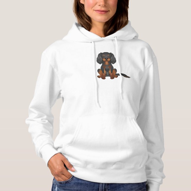 Camiseta Black & Tan Cavalier King Charles Spaniel Sentado (Frente)