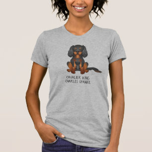 Camiseta Black & Tan Cavalier King Charles Spaniel & Text