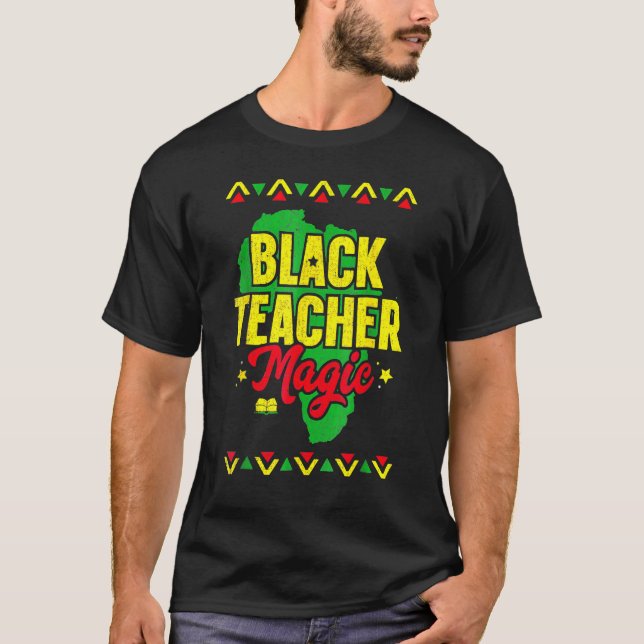 Camiseta Black Teacher Magic Black History Month African Am (Frente)
