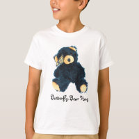 Camiseta Black Teddy Bear Butterfly para rapazes