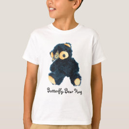Camiseta Black Teddy Bear Butterfly para rapazes