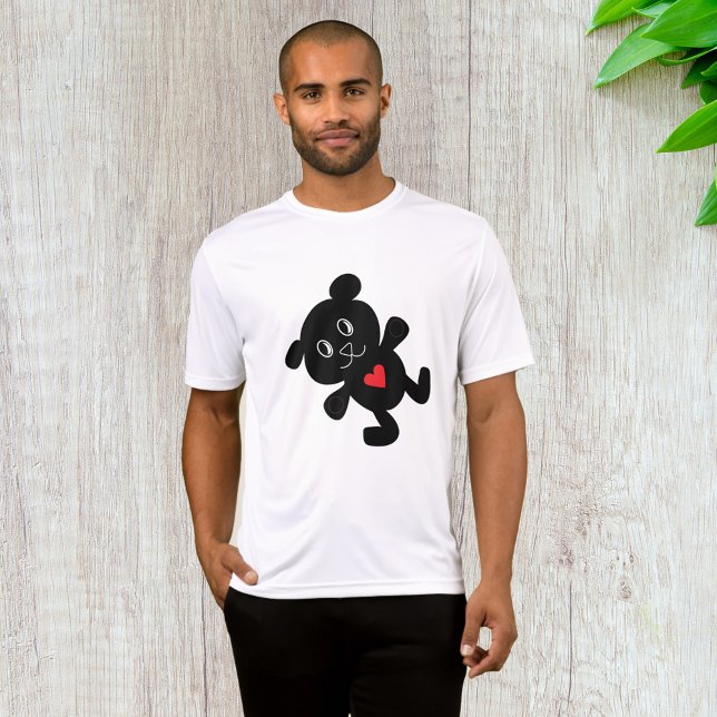 Camiseta Black Teddy Bear Love Mens Ativos (Criador carregado)