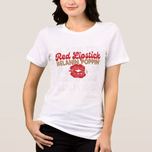Camiseta Black Tee Red Lipstick Melanin Juneteten Black Hi