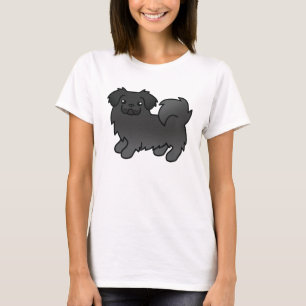 Camiseta Black Tibetan Spaniel Cão de Cartoon