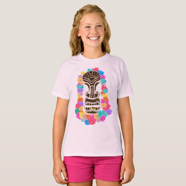 Camiseta Black Tiki Head Havaiano (Frente Completa)